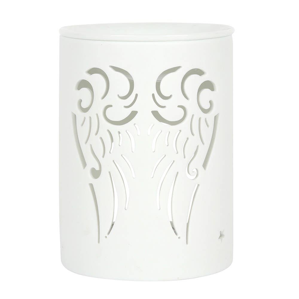 White Angel Wings Cut Out Oil Burner and Wax Warmer